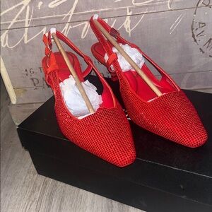 Kenneth Cole New York Vibrant Red Slingback Heels